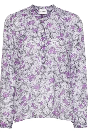 Marant Etoile Maria blus med abstrakt tryck