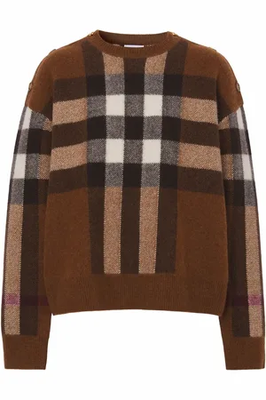 Burberry Rutig tröja i ull och kashmir