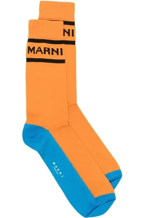 Marni Intarsiastickade ankelstrumpor med logotyp