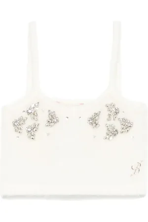 MISS BLUMARINE Stickad topp med strass