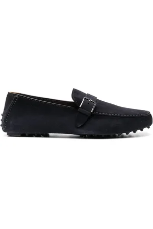 santoni Loafers i mocka med spänne