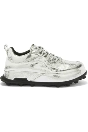 Jil Sander Lädersneakers med metallisk effekt