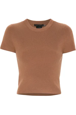 ALICE+OLIVIA Kortärmad stickad topp