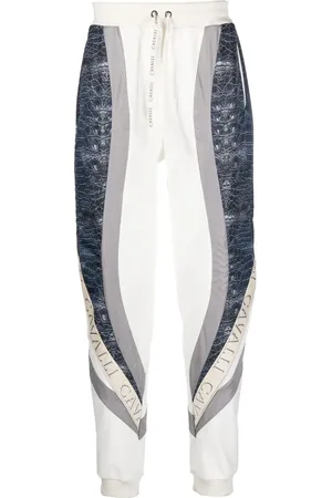 Roberto Cavalli Djurmönstrade sweatpants med logotypband