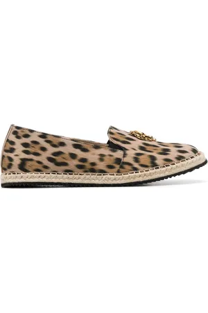 Roberto Cavalli Djurmönstrade espadrillos med logotypplakett