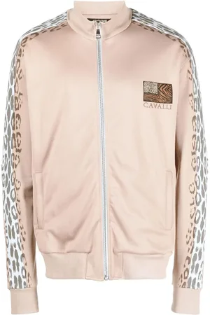 Roberto Cavalli Leopardmönstrad jacka med dragkedja