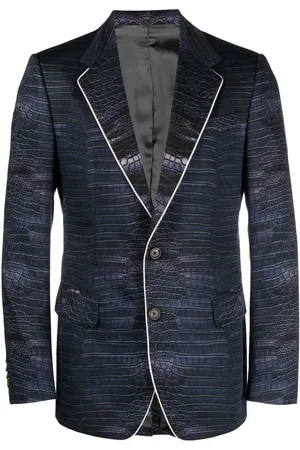 Roberto Cavalli Krokodilmönstrad enkelknäppt blazer