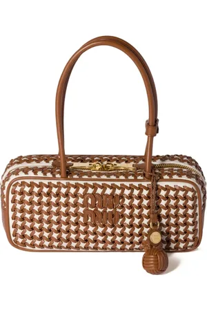 Miu Miu Beau vävd totebag i skinn