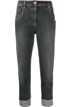 Brunello Cucinelli Beskurna jeans med hög midja