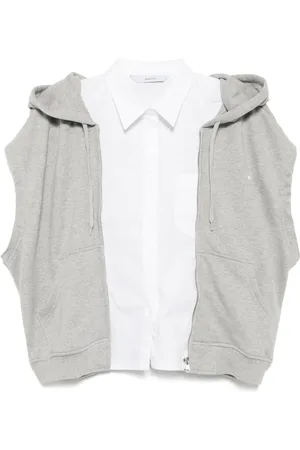 pushBUTTON Skjorta med skiktad hoodie