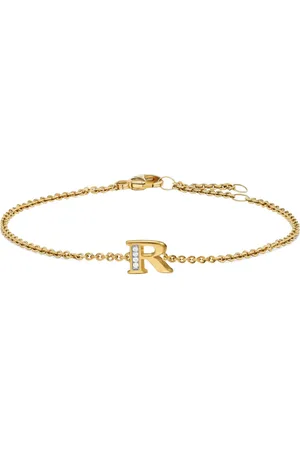 David Yurman Petite Pavé Initial diamantarmband i 18K gult guld