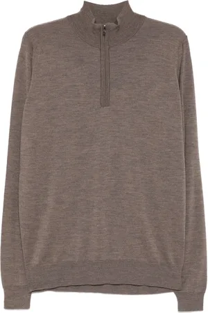 JOHN SMEDLEY Stickad sweatshirt med dragkedja