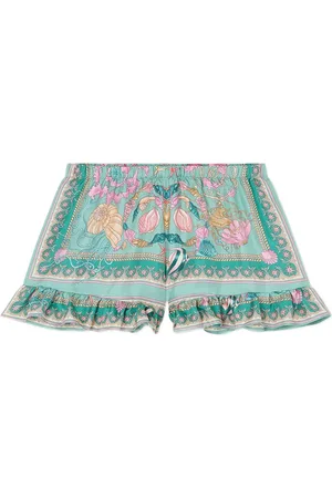 VERSACE Underwater Barocco shorts med volang