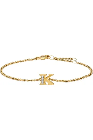 David Yurman Petite Pavé Initial diamantarmband i 18K gult guld
