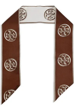 Tory Burch Sidensjal med monogram