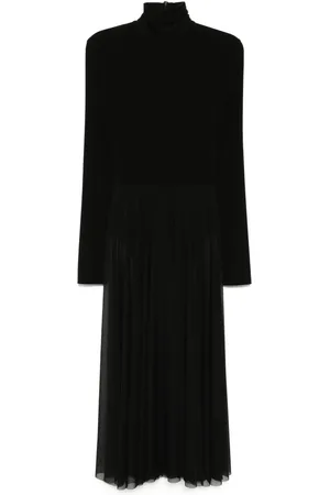 Norma Kamali Turtleneck flared midcalf dress