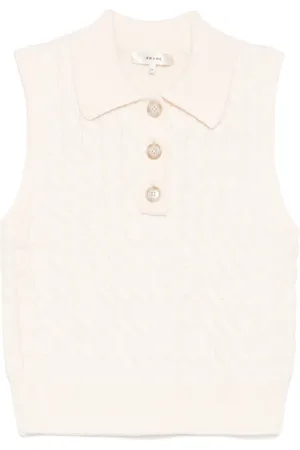 Frame Kabelstickad pikéväst
