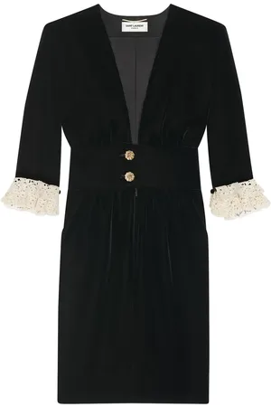 Saint Laurent Midiklänning med spetskant