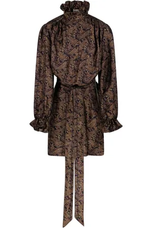 Saint Laurent Paisleymönstrad sidenklänning