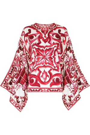 Dolce & Gabbana Sidenblus med Majolica
