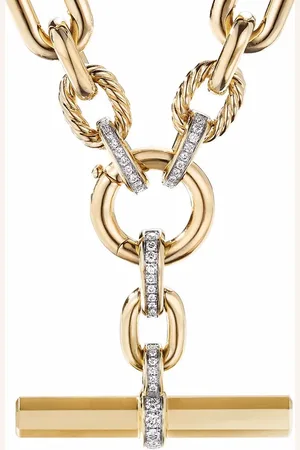David Yurman Lexington Chain diamanthalsband i 18K gult guld