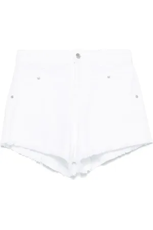 Ermanno Firenze Jeansshorts med fransar