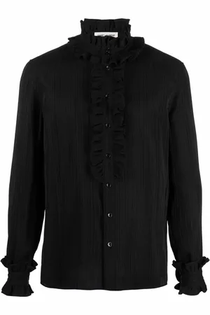 Saint Laurent Sidenskjorta med volangdetalj
