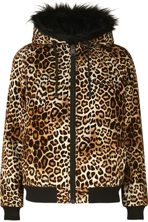 Giuseppe Zanotti Tasha leopardmönstrad jacka med huva