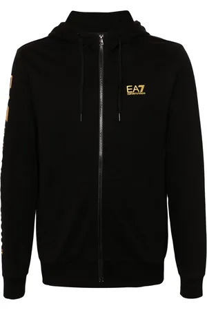 EA7 Hoodie med logotyp