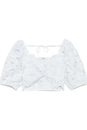 Sandro Croptop i blommig spets