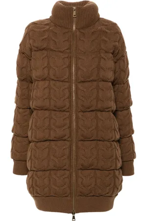 Max Mara Grovstickad vadderad kappa