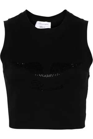 BLUMARINE Kort linne med strass