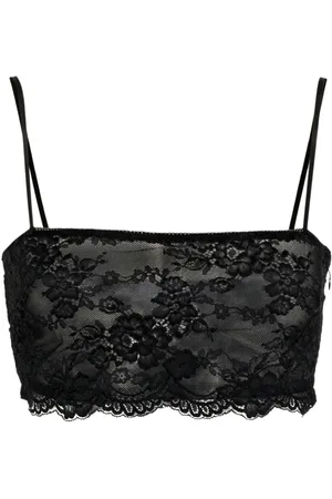 BLUMARINE Croptop i blommig spets