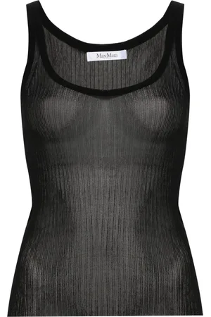 Max Mara Finribbad halvskir topp