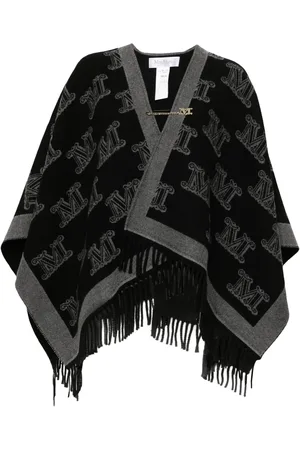 Max Mara Poncho med monogram