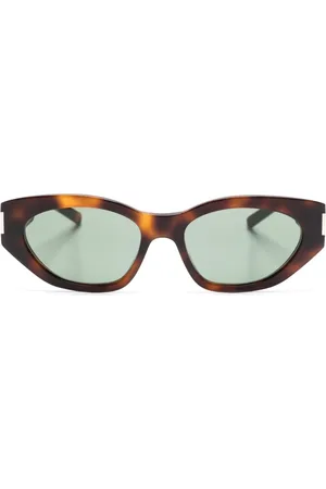 Saint Laurent Bold Geo ovala solglasögon