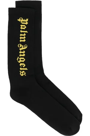 Palm Angels Intarsiastickade ankelstrumpor med logotyp