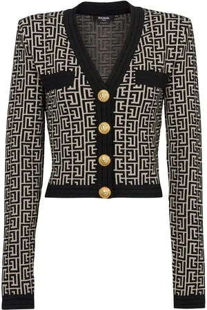 Balmain Kort kofta med monogram