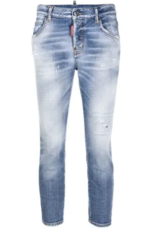 Dsquared2 Croppade jeans med sliten effekt