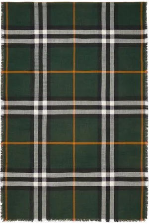 Burberry Rutig halsduk med osydd fåll