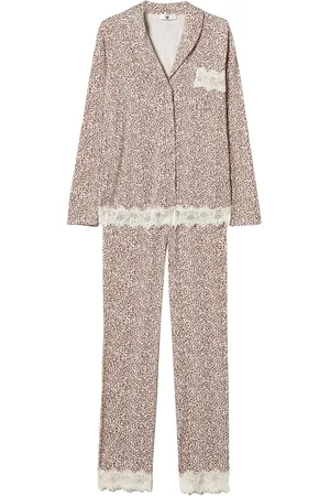 Twin-Set Mönstrad pyjamas med spetskant