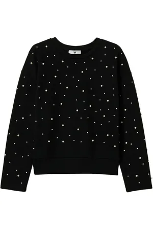 Twin-Set Pärlprydd sweatshirt med rundad hals