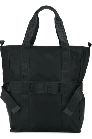 VERSACE Toteväska med kompressionsrem och logotyp