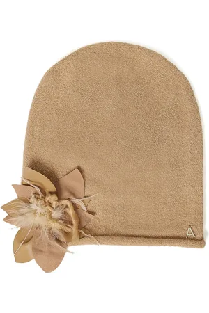 Twin-Set Stickad mössa med blombrosch