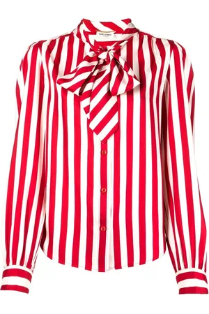 Saint Laurent Randig knytblus