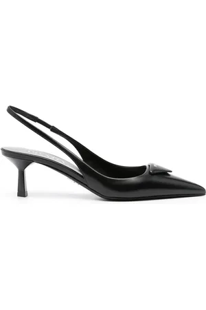 Prada Pumps med triangelformad logotyp 70 mm
