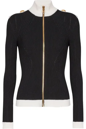 Balmain Ribbstickad kofta