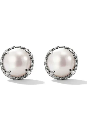David Yurman Petite Chatelaine pärlörhängen i sterlingsilver (8 mm)