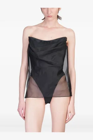 DEL CORE Draped bustier top