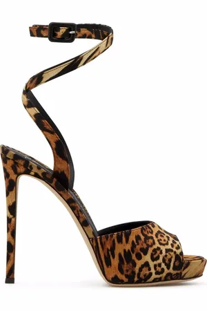 Giuseppe Zanotti Cordelia leopardmönstrade sandaler med öppen tå